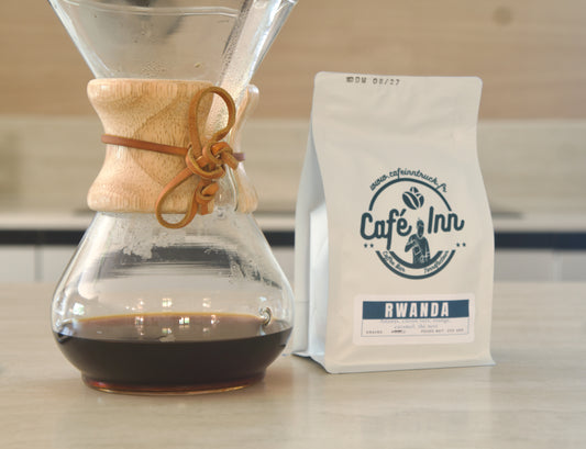 Sachet de café Rwanda Cyiya 843 Café Inn, vue de trois quarts